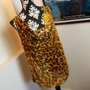 Lane Bryant leopard sheer top